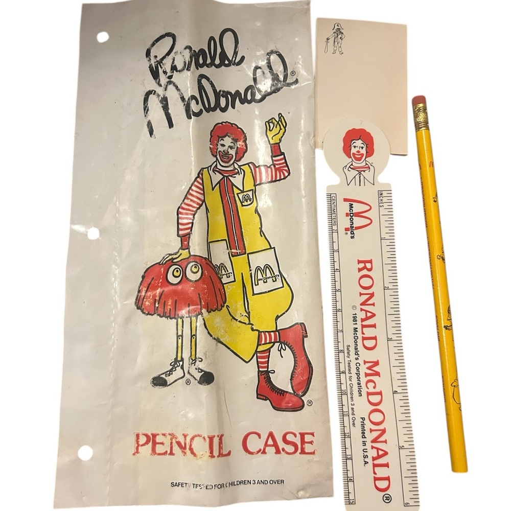 McDonald's Yellow and Red Pencil Case Set